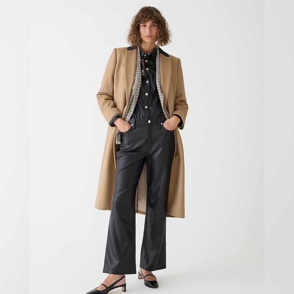 J. Crew - Women's Slim wide-leg pant in faux leather -‎ Size 28 - Black